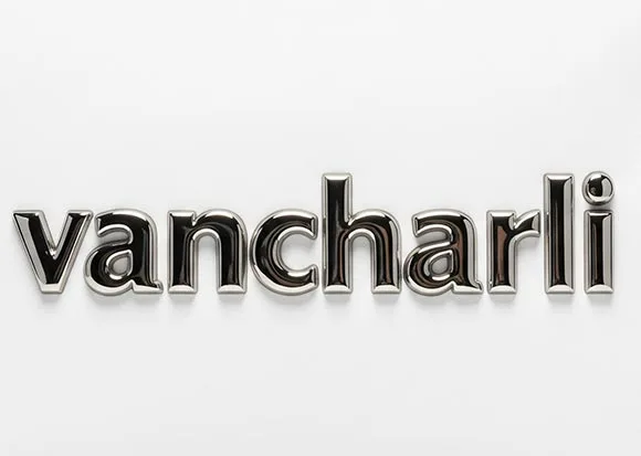 Logotipo metálico de Vancharli