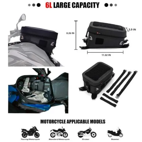 Sacoche de réservoir étanche en TPU pour moto