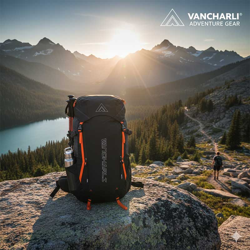 Professional Black Nylon Climbing Backpack