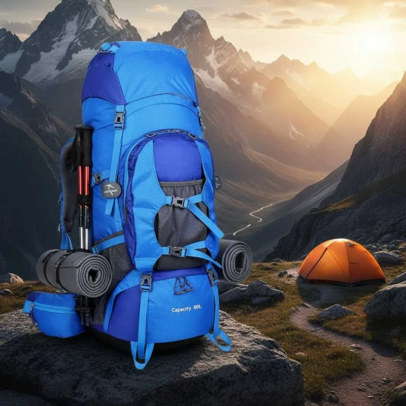 Sac à dos de camping et de randonnée haute capacité 80 L