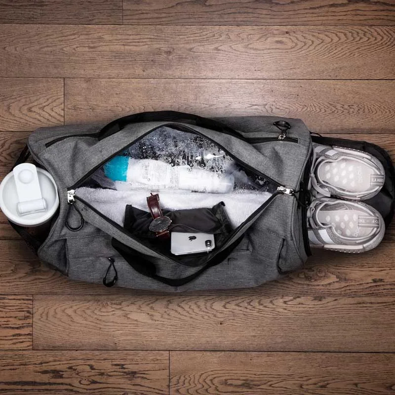 Bolsa de deporte multiusos al por mayor con compartimento para zapatos y artículos húmedos