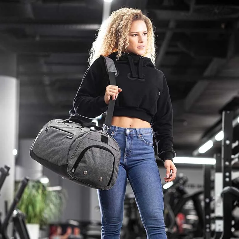 Bolsa de deporte multiusos al por mayor con compartimento para zapatos y artículos húmedos
