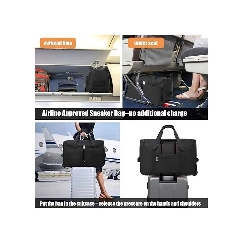 Bolsa de gimnasio con ruedas resistente para viajes deportivos