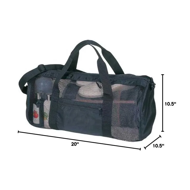 Bolsa de malla deportiva para gimnasio 600D con diseño de secado rápido