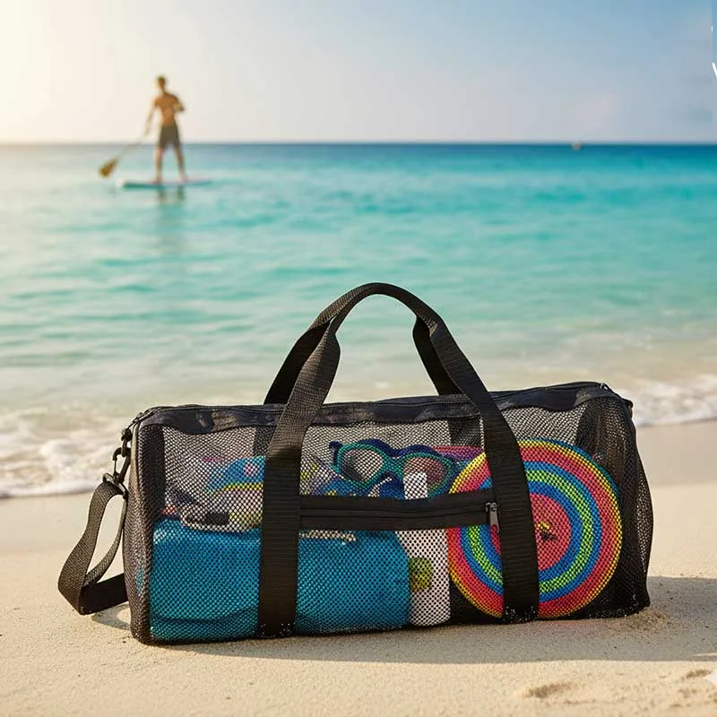Bolsa de malla deportiva para gimnasio 600D con diseño de secado rápido