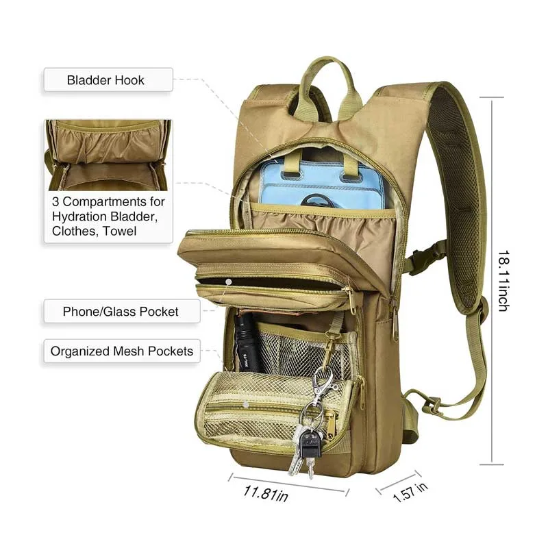 Zaino tattico Molle all'ingrosso - Idratazione 3L e nylon 900D