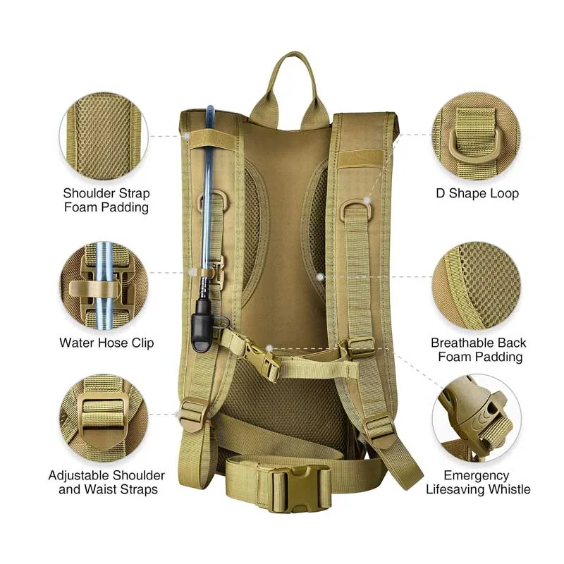 Zaino tattico Molle all'ingrosso - Idratazione 3L e nylon 900D