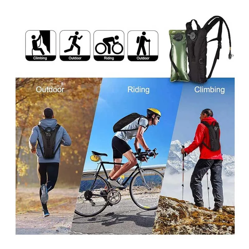 Mochila de hidratación para senderismo - Mochila de hidratación con bolsa de agua de 3L/2L