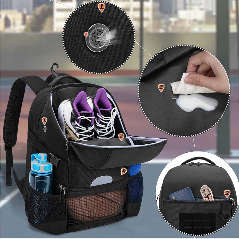 Youth Basketball Backpack Wholesale - Laptop, Shoe/Ball Comp.
