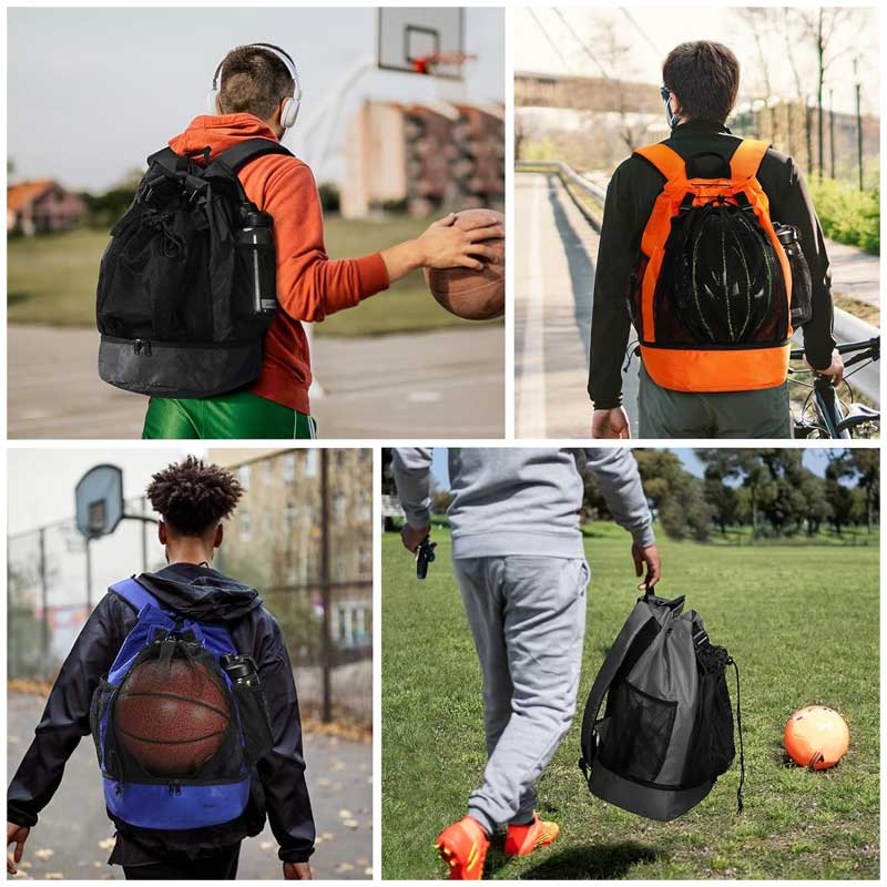 40L Mesh Drawstring Basketball Backpack