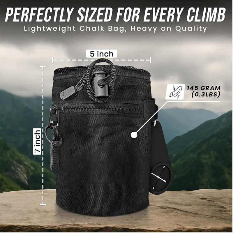 Gym Chalk Bag Wholesale - Rip-Stop, Dual Brush, Phone Pocket