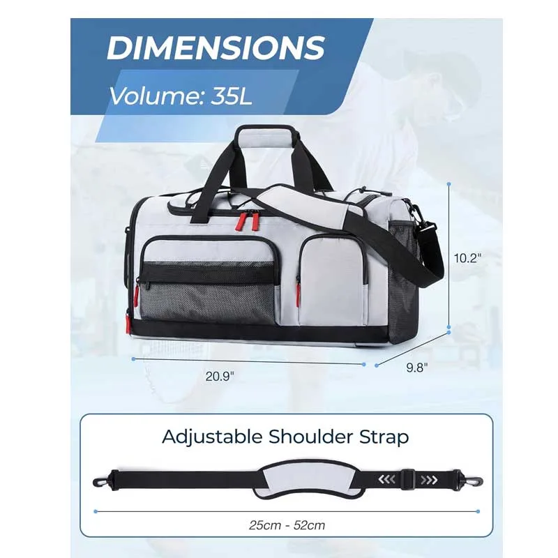 Wasserdichter Sport-Großhandels-3-in-1-35-Liter-Reisetasche-Rucksack