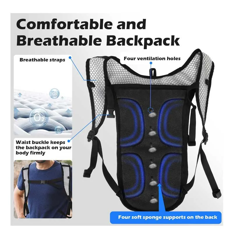 Mochila de hidratación ultraligera de 2 litros
