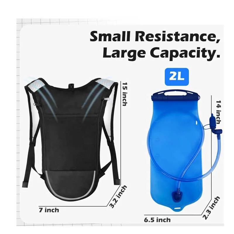 Mochila de hidratación ultraligera de 2 litros
