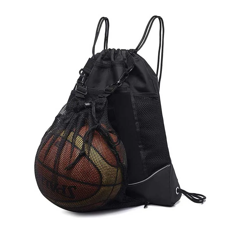 Sac à dos de basket-ball à cordon de serrage en gros - Sac à ballons amovible en filet imperméable
