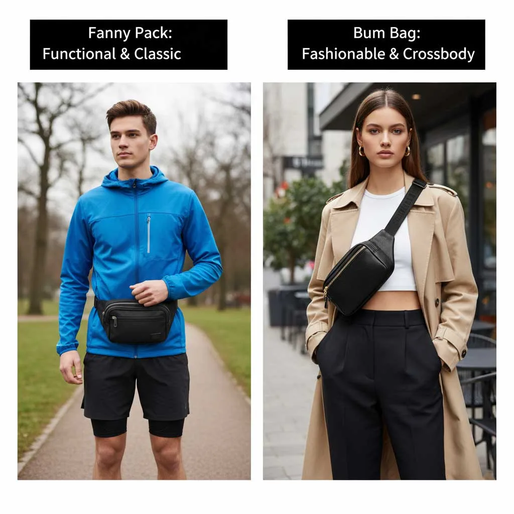 Sacs banane ou sacs de hanche : quel style vous convient le mieux ? 4 Différences de conception : sac banane et sac de hanche