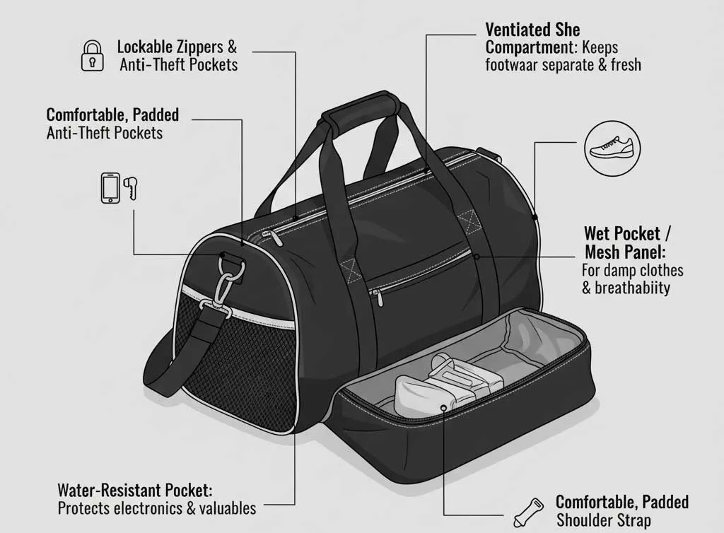 Reisetaschen oder Sporttaschen – welche ist die beste für Sie? 3 Übersicht der wichtigsten Merkmale der Sporttasche