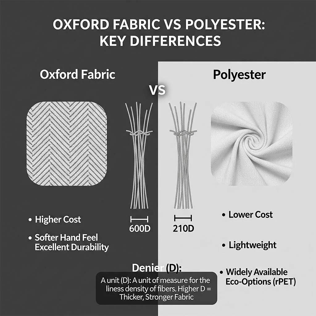 Oxford-Gewebe oder Polyester für individuelle Taschen: Welches ist besser? 3 Oxford-Gewebe vs. Polyester für Taschen