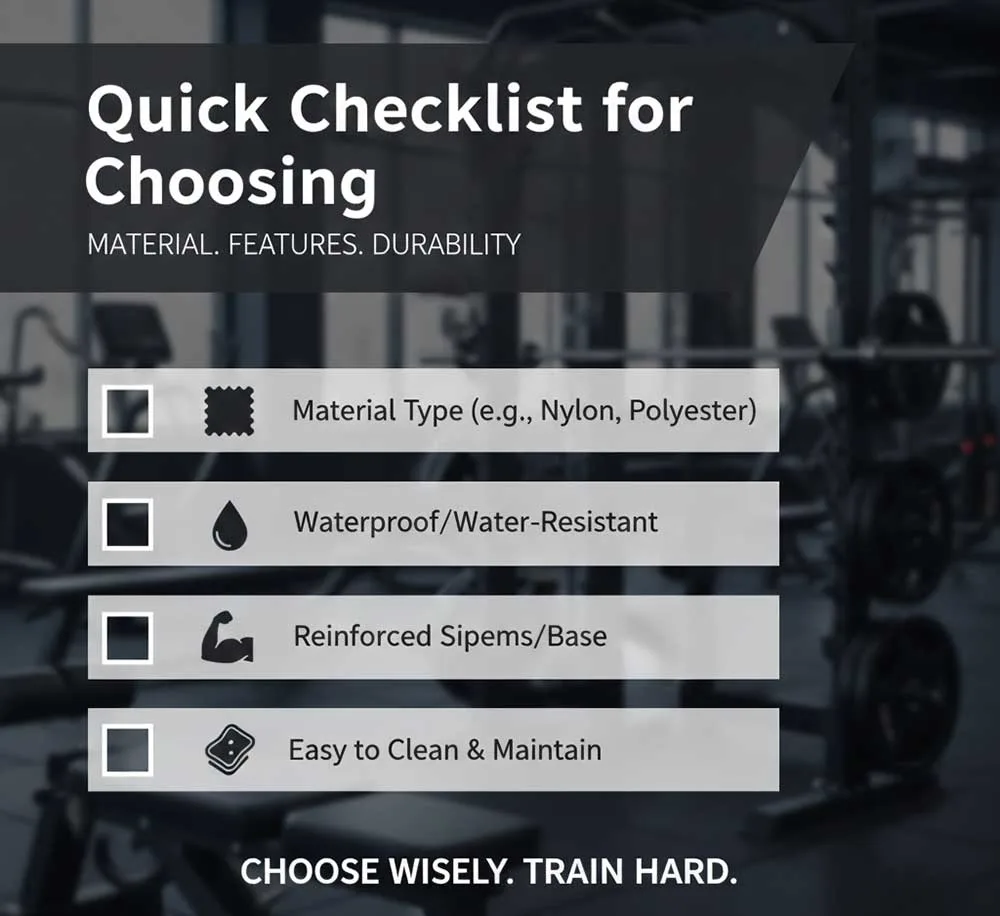 ¿Qué debe buscar en un material duradero para una bolsa de fitness? 5 Lista de verificación rápida para elegir