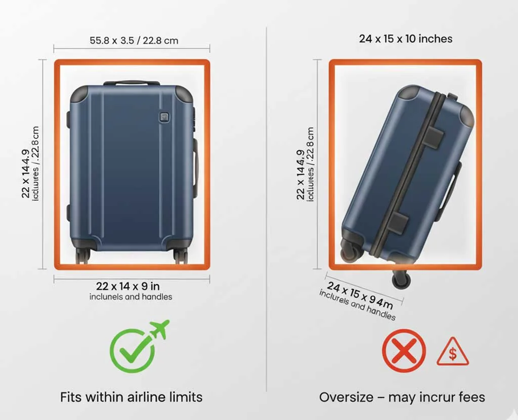Cómo elegir el mejor equipaje de mano para tus viajes de 2026 3 Cumplimiento de tamaño