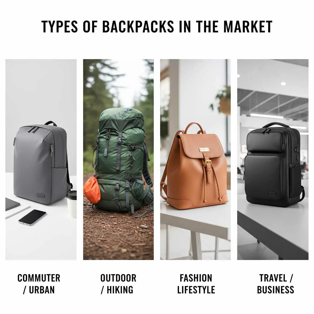 Tipos de mochilas disponíveis no mercado