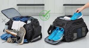 Why Does a Fitness Bag Require a Separate Shoe Compartment Design?