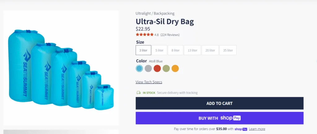 Las 6 mejores bolsas impermeables de 2026: las 12 mejores opciones 5. Bolsa impermeable Sea to Summit Ultra-Sil: la mejor bolsa ultraligera premium