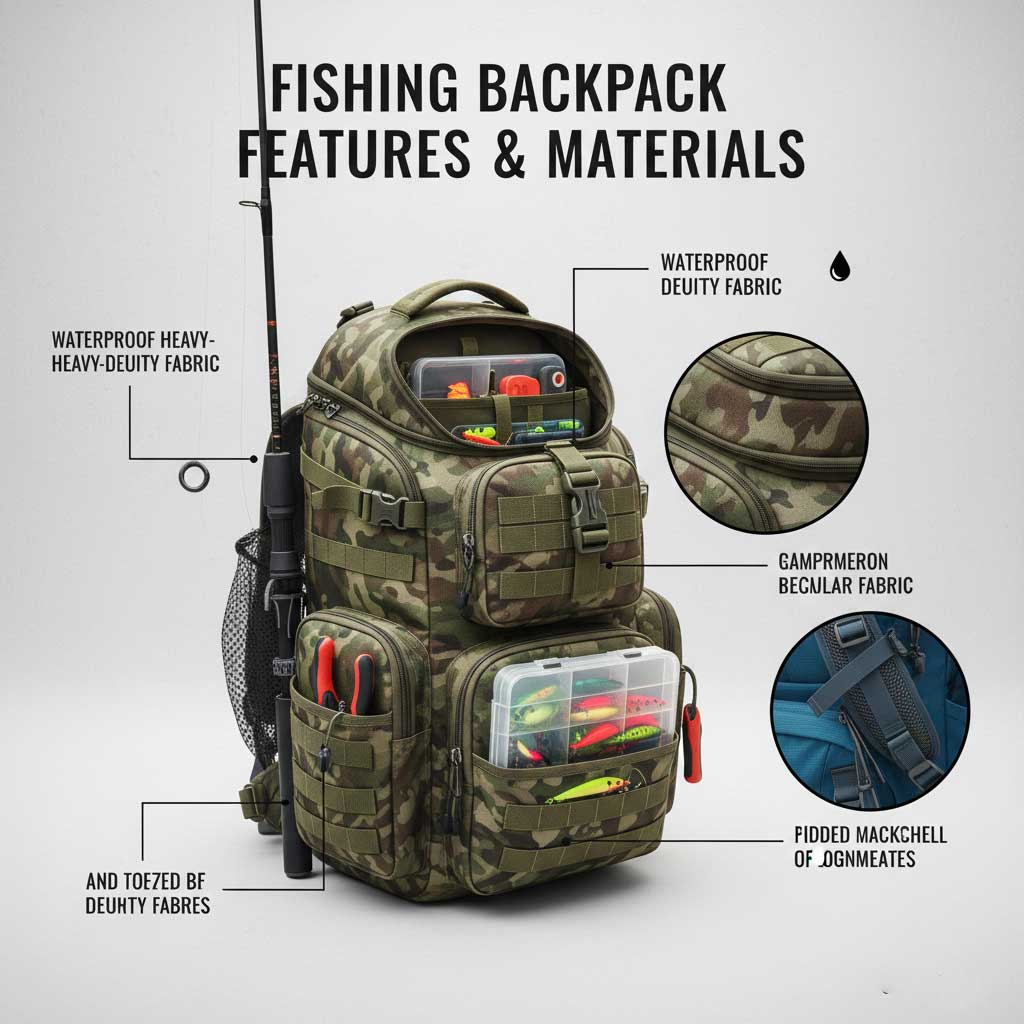 Fishing Backpack Features & Materials