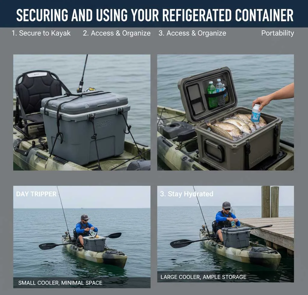 Comment choisir un réfrigérateur adapté au kayak et à la pêche ? 5 Sécuriser et utiliser votre conteneur réfrigéré