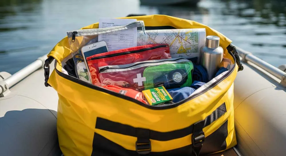 Lista di controllo completa di cosa mettere in una borsa stagna per la sicurezza in barca