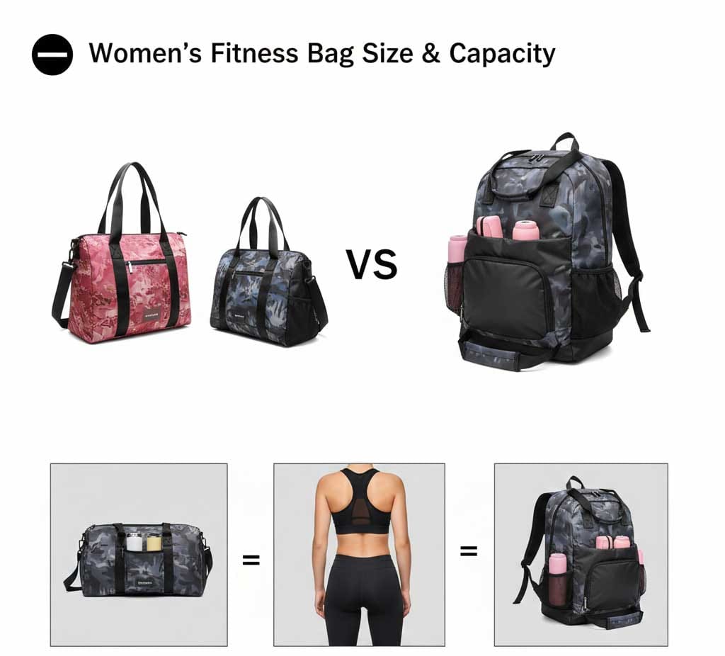 Women's Fitness Bag Size & Capacity