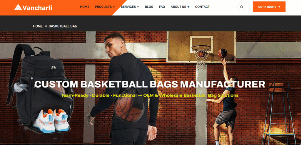 Vancharli Custom Basketball Bags