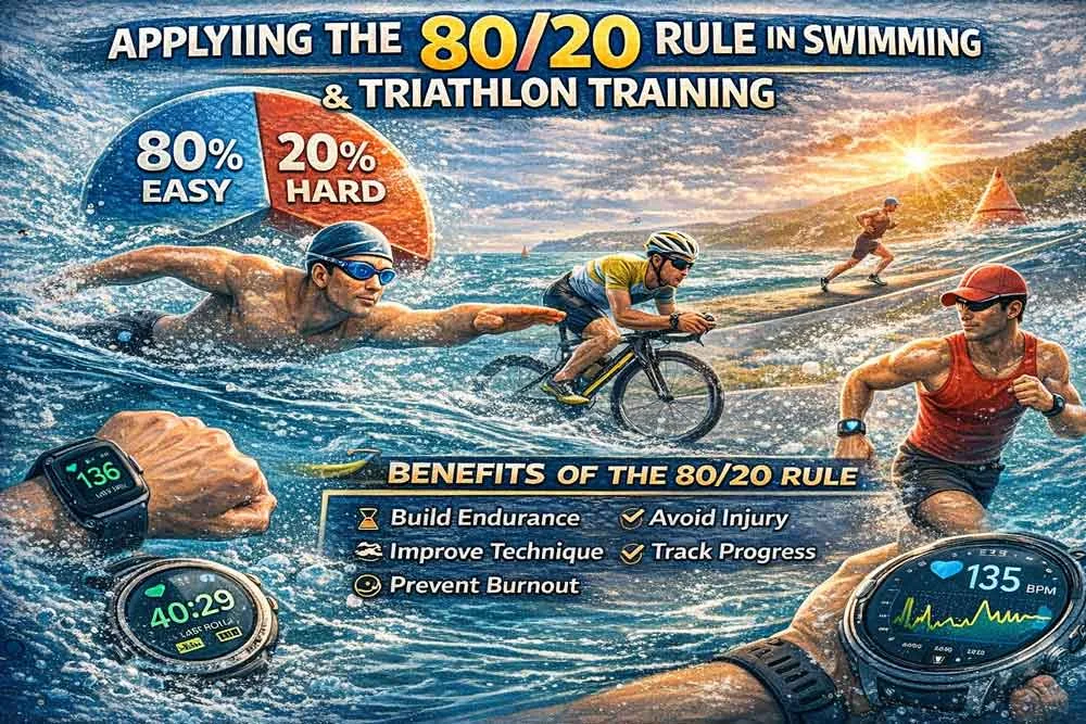 La guida definitiva alla regola 80/20 per l'allenamento di nuoto e triathlon 2 Applicazione della regola 80/20 nell'allenamento di nuoto e triathlon