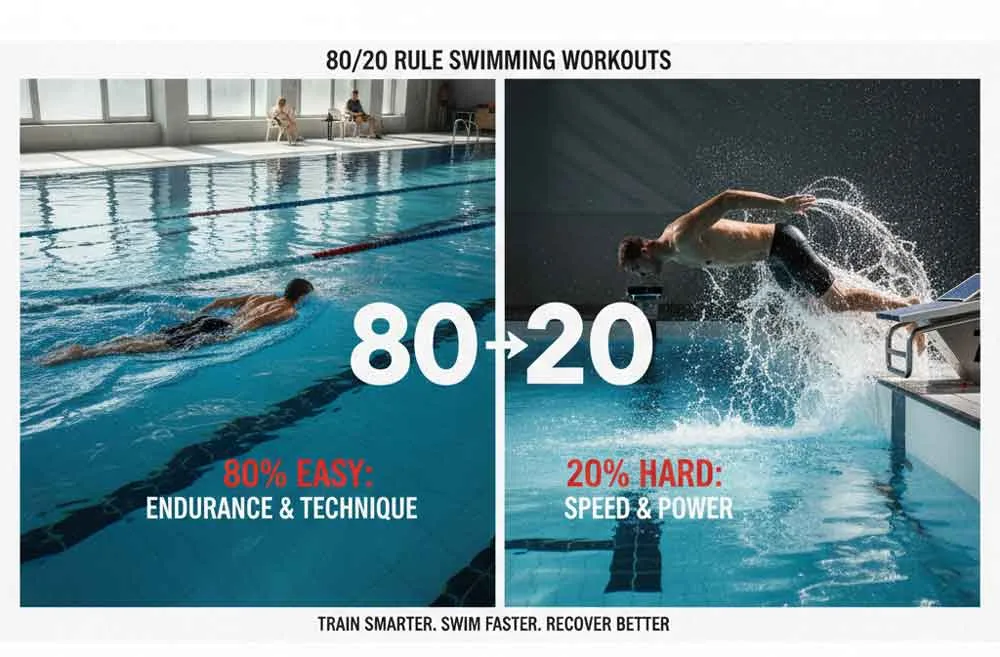La guida definitiva alla regola 80/20 per l'allenamento di nuoto e triathlon 5 Allenamenti di nuoto secondo la regola 80/20