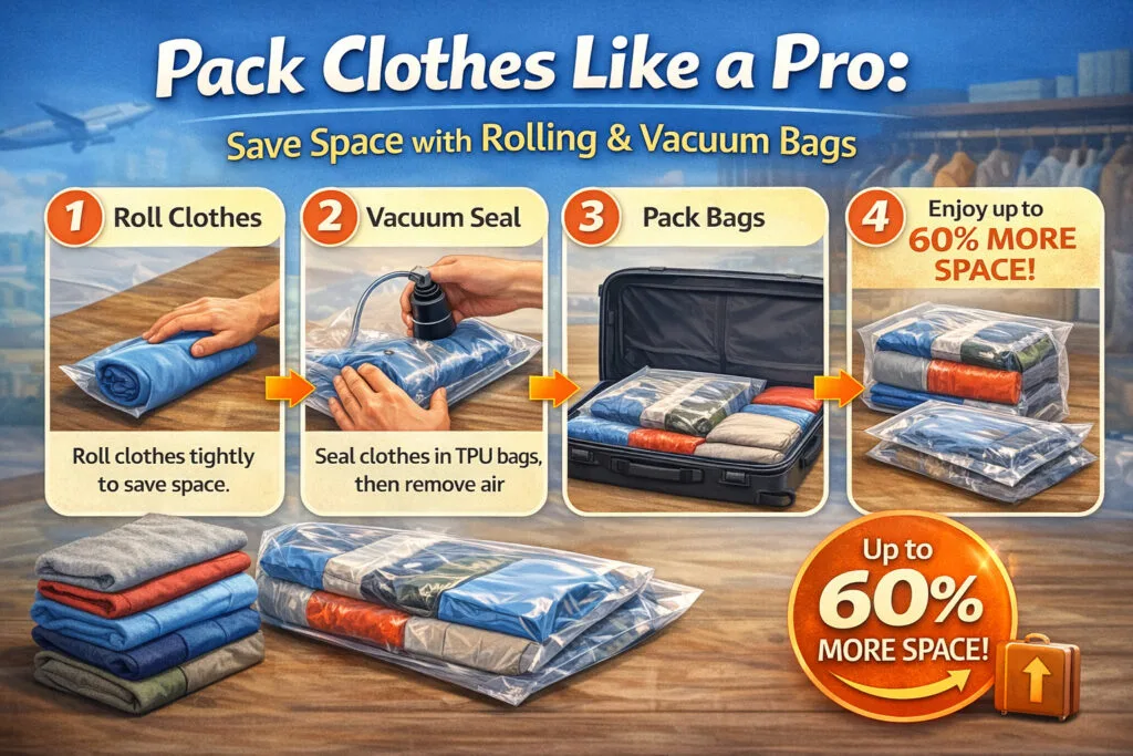 Vakuumverpackungsschritte