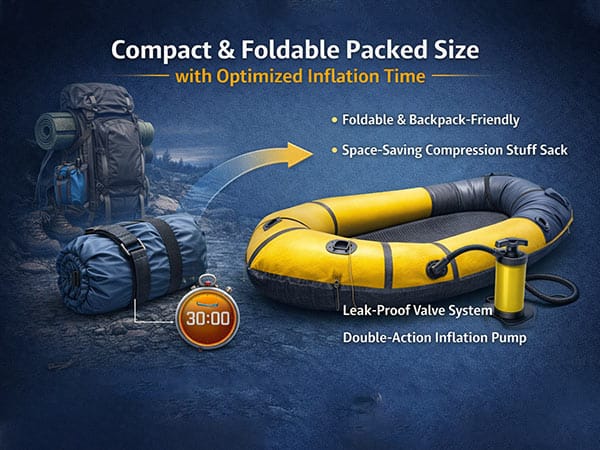 Compact & Foldable Packed Size with Optimized Inflation Time