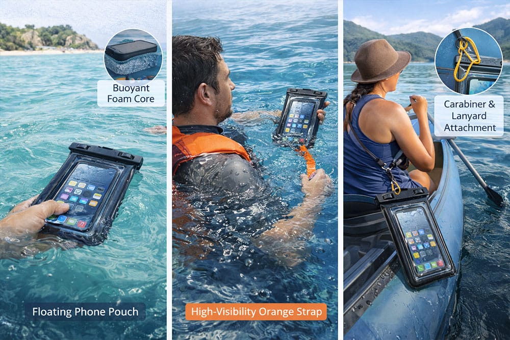 Floating waterproof phone bag
