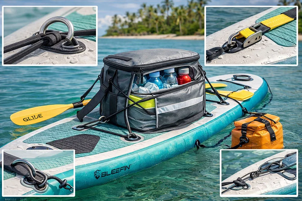 Wie man eine Kühltasche an seinem Paddleboard befestigt