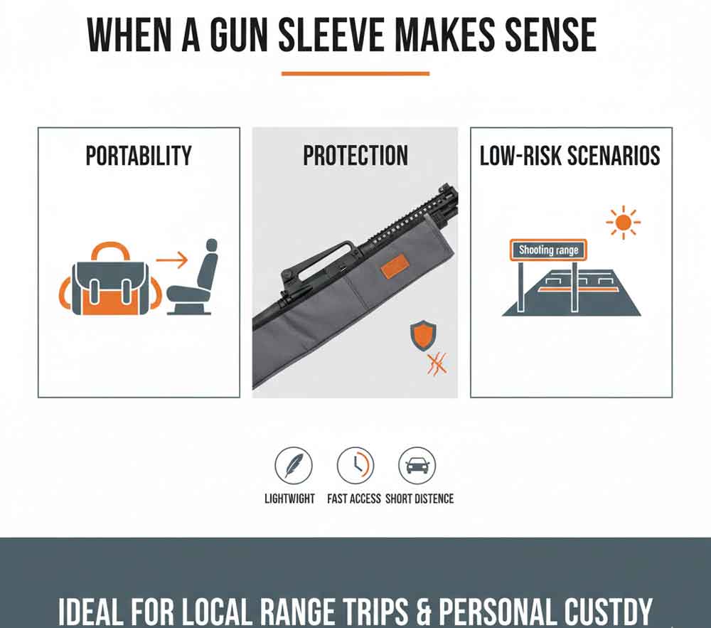 Gun Sleeve vs Hard Case: How to Choose (2026 Guide) 3 When a sleeve makes sense