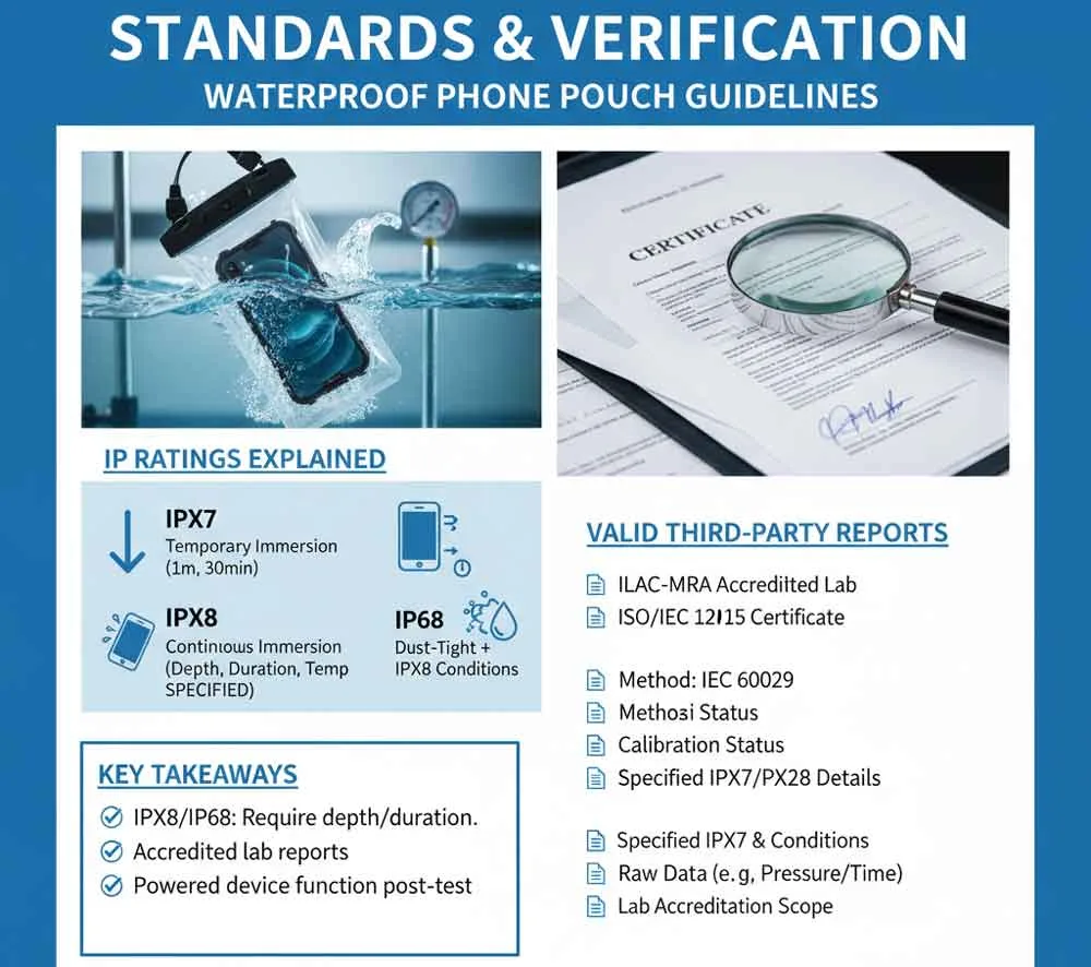 Guía definitiva de fabricantes de fundas impermeables para teléfonos 4 Normas y verificación