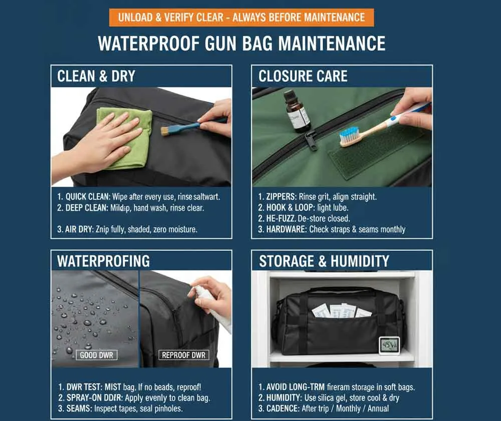 Complete checklist voor het onderhoud van waterdichte wapentassen Complete checklist voor het onderhoud van waterdichte wapentassen