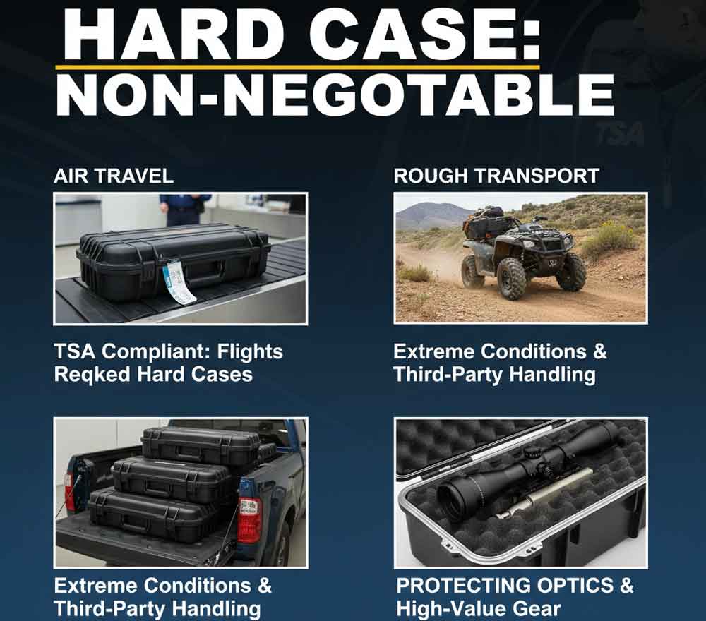 Gun Sleeve vs Hard Case: How to Choose (2026 Guide) 4 When a hard case is non-negotiable
