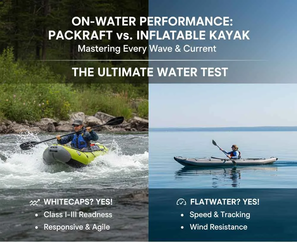Packraft vs kayak gonfiabile (2026): Guida comparativa 3 Prestazioni in acqua