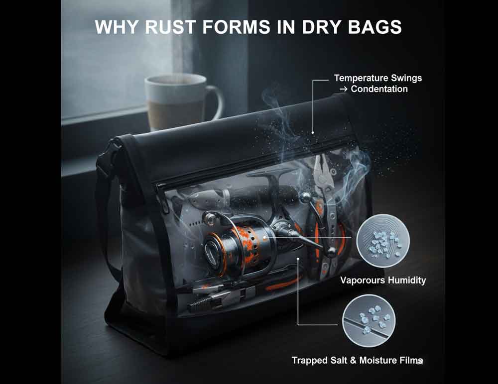 Why rust forms in dry bags