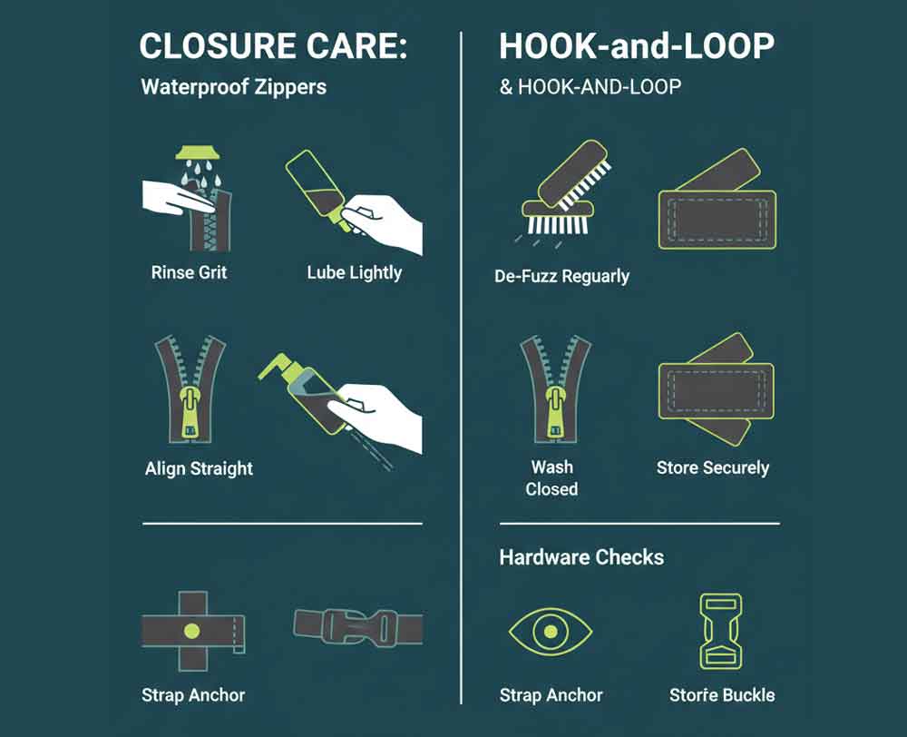 Complete Waterproof Gun Bag Maintenance Checklist 4 Closure care