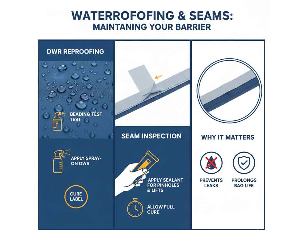 Complete Waterproof Gun Bag Maintenance Checklist 5 Waterproofing and seams