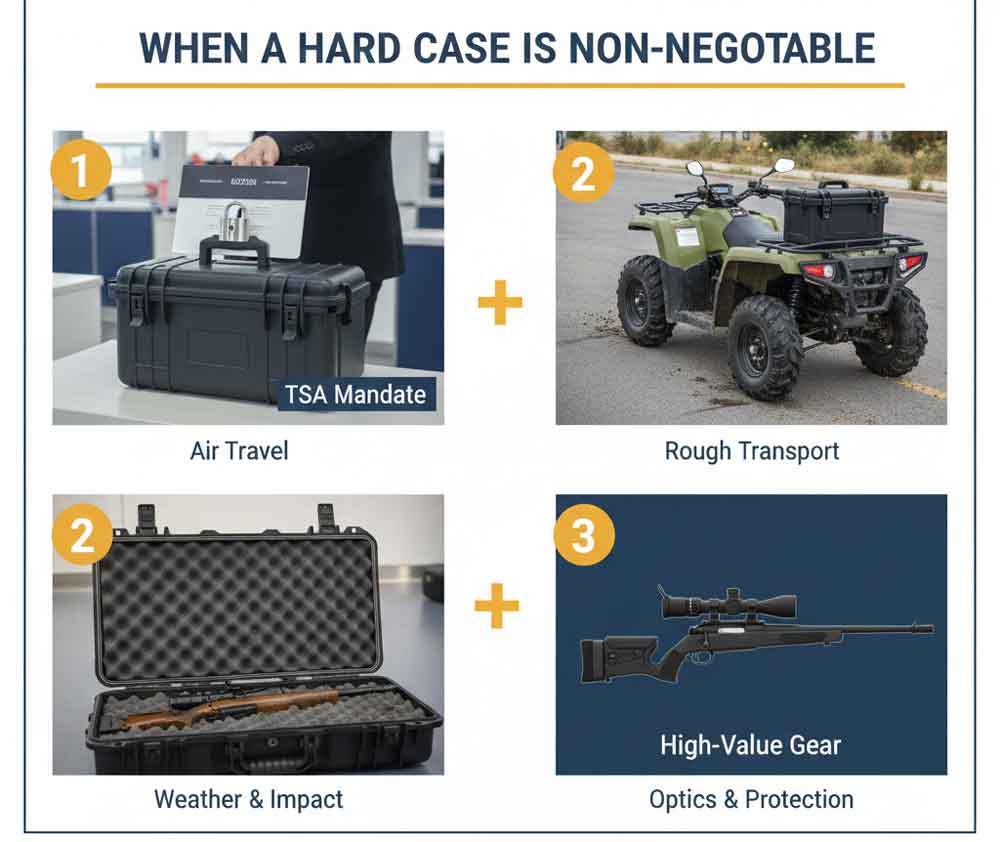 Gun Sleeve vs Hard Case: How to Choose (2026 Guide) 5 Legal and travel basics