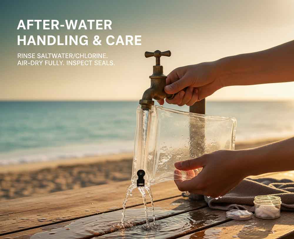 After-water handling and care