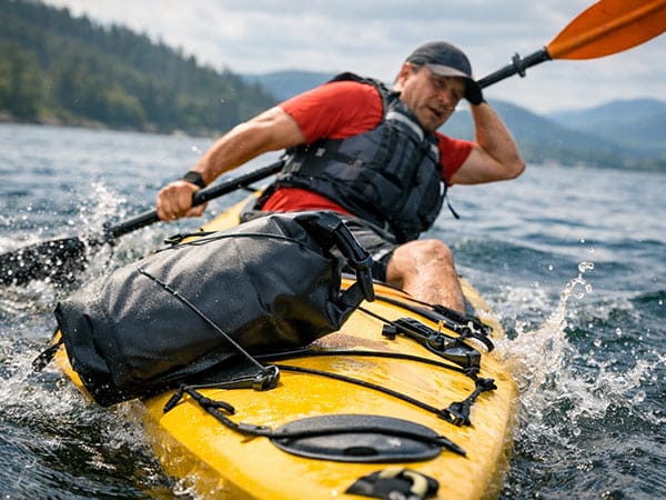 Waterproof Bags for Kayaking 3 Bags shift during paddling