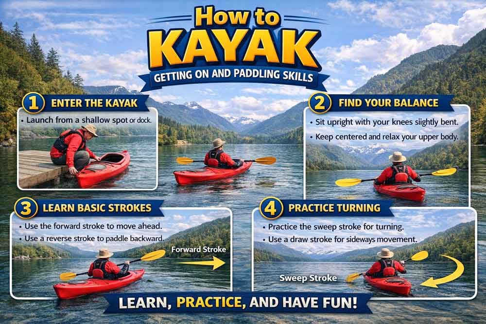 How to Kayak: Getting On and Paddling Skills